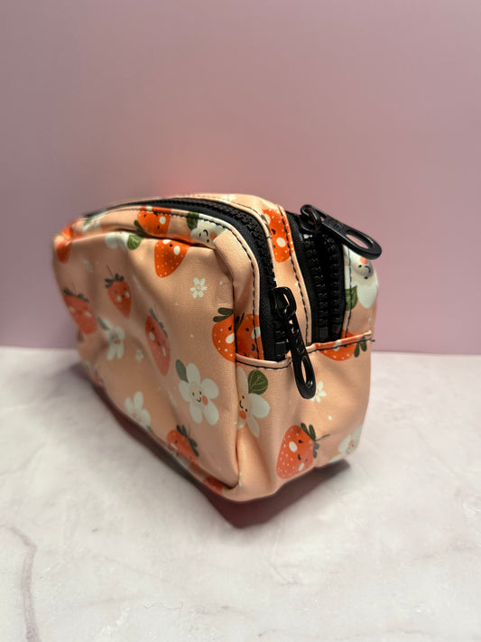 Strawberry Blossom Organizer Pouch | Multi-Purpose Zipper Case | Stationery Organizer