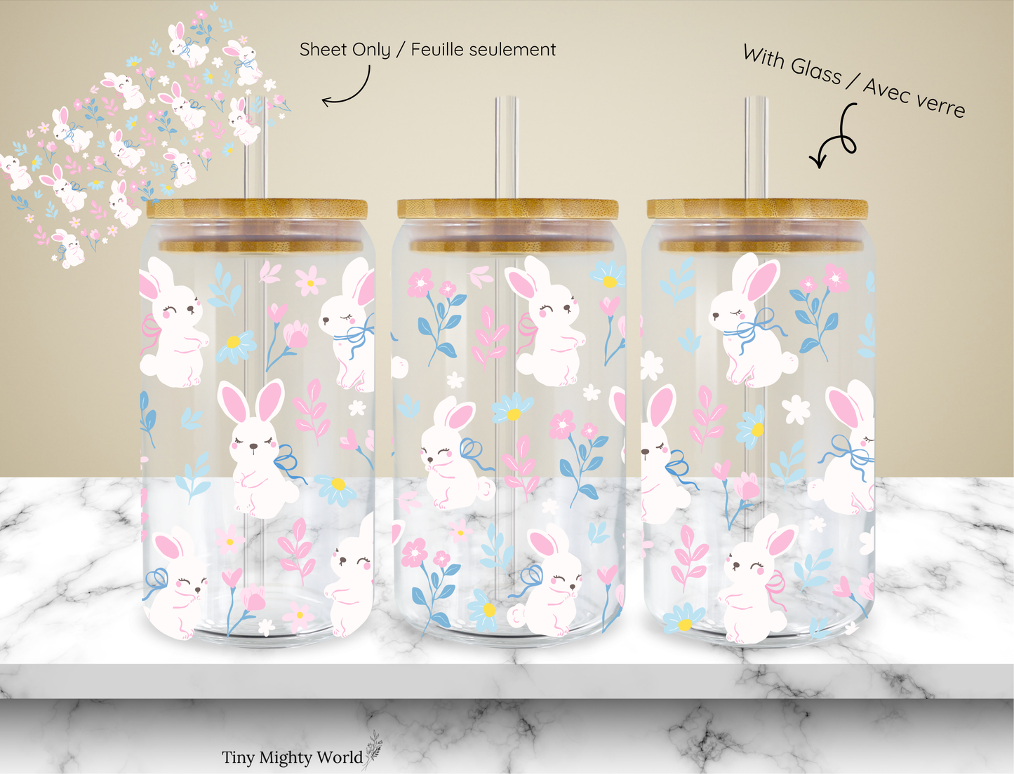 UV DTF Decal or Glass Cup – 16oz Cup or Transfer Sheet Option - EASTER LIMITED