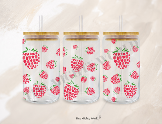 UV DTF Decal or Glass Cup – 16oz Cup or Transfer Sheet Option – Raspberry