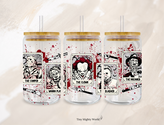 UV DTF Decal or Glass Cup – 16oz Cup or Transfer Sheet Option –  Horror