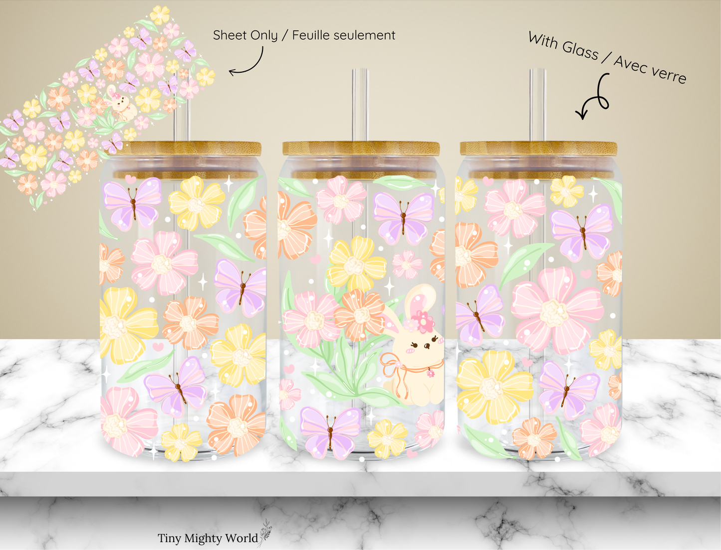 UV DTF Decal or Glass Cup – 16oz Cup or Transfer Sheet Option - EASTER LIMITED