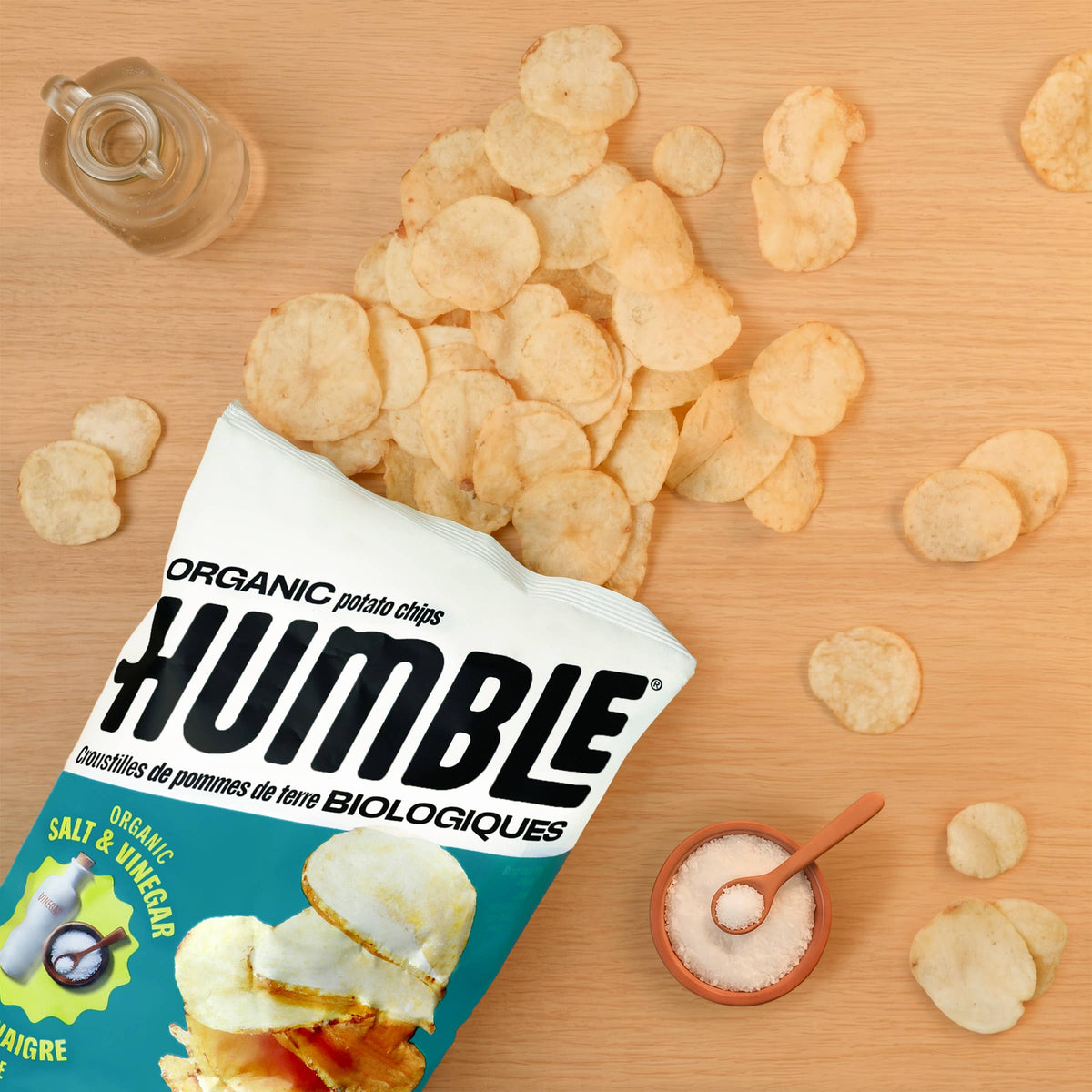 Chips de pomme de terre biologiques au sel et au vinaigre 135 g