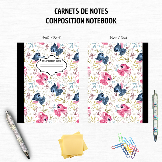 Blue Alien and Pink Alien – 7x10 inches, 100 Lined Pages – Trendy Stationery