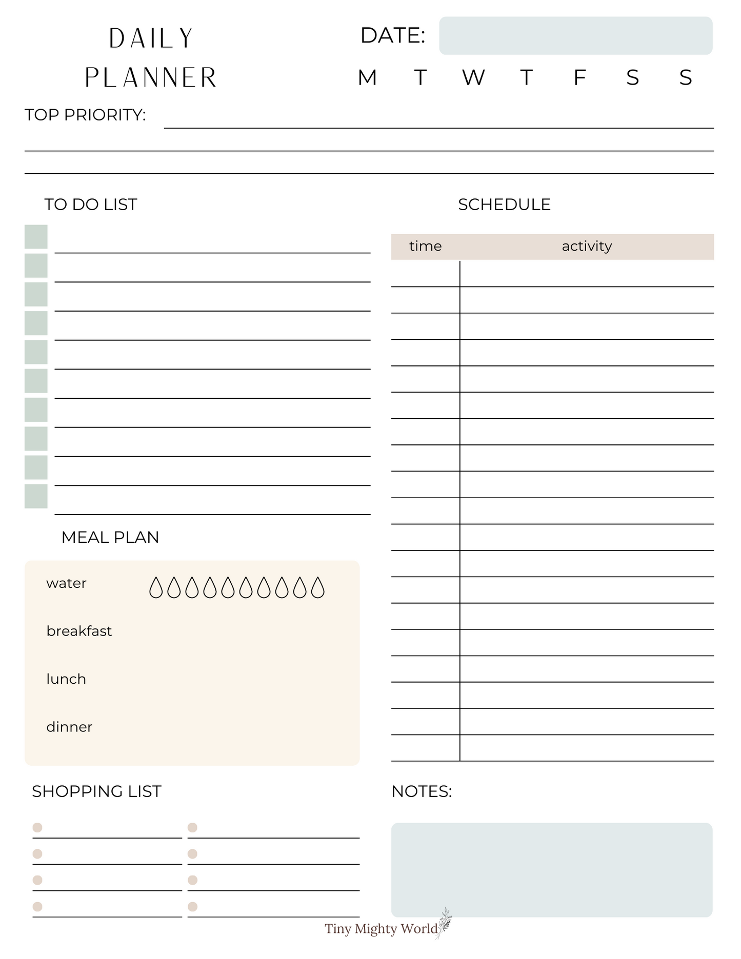 Minimalist Daily Planner PDF