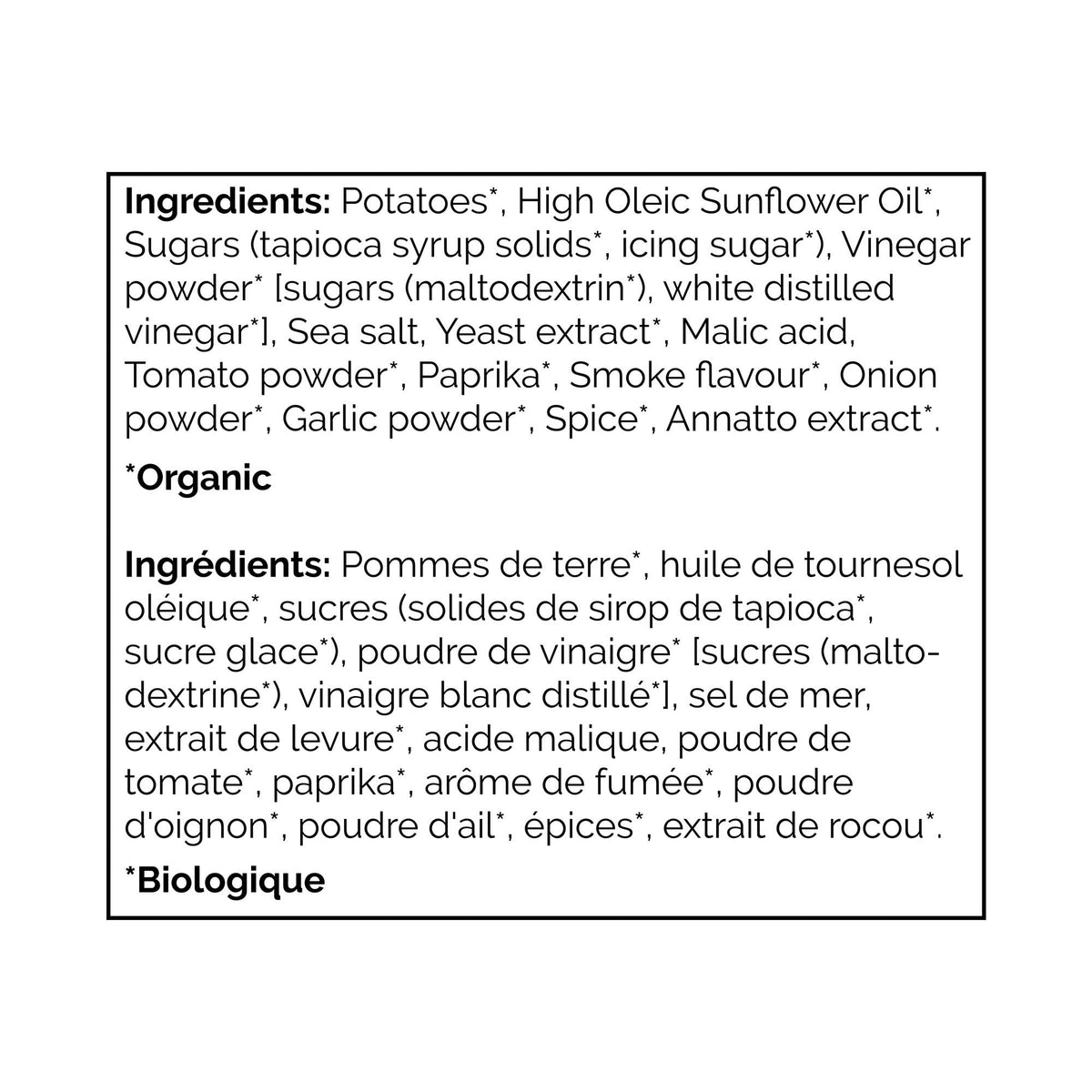 Chips de pommes de terre biologiques Rumbles All Dressed 135 g
