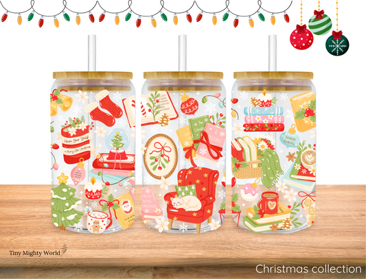 UV DTF Decal or Glass Cup – 16oz Cup or Transfer Sheet Option -  Christmas Books Selflove