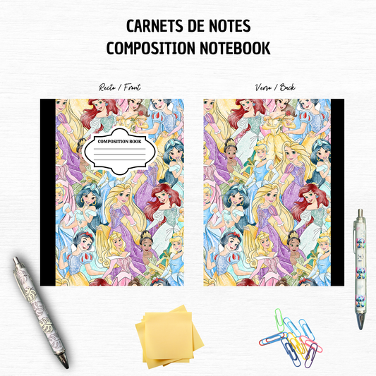 Princesses – 7x10 inches, 100 Lined Pages – Trendy Stationery