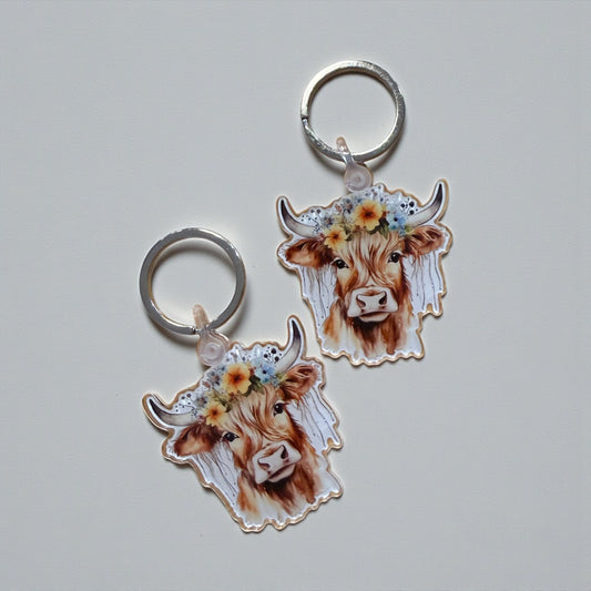 Highland Cow Acrylic Keychain