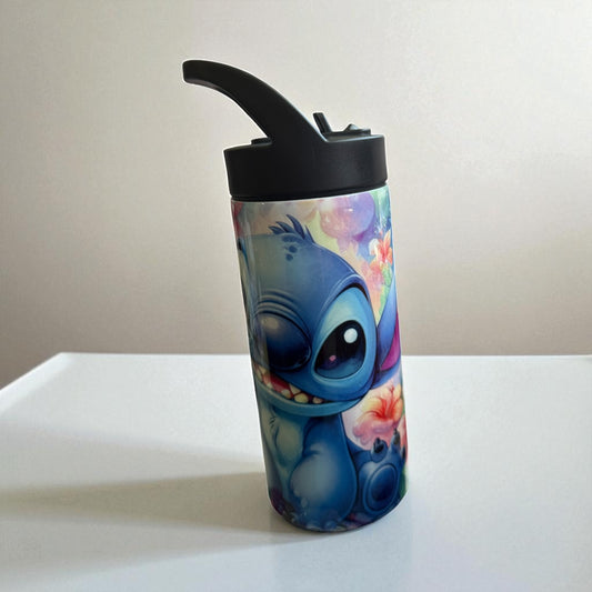 Blue Alien Sitting Flower - 16 oz Insulated Tumbler with Black Sippy Lid – Hot & Cold Drink Cup (Copy)