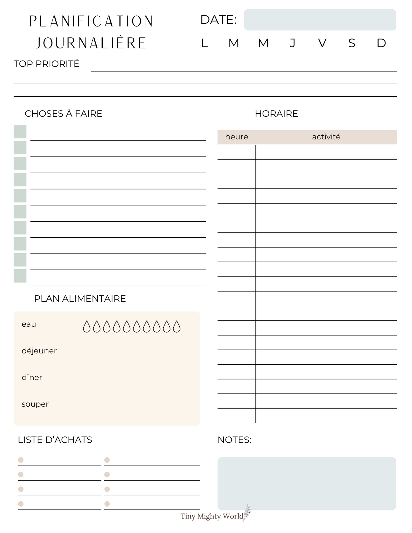 Minimalist Daily Planner PDF