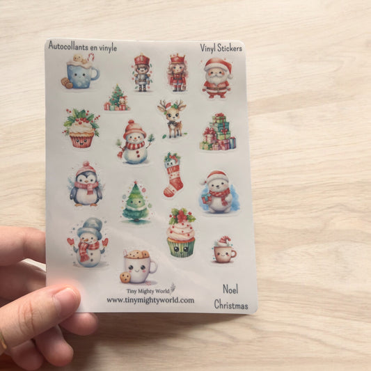 Feuille d'autocollants de Noël