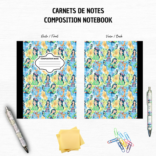 Princess Warrior- Composition Notebook – 7x10 inches, 100 Lined Pages – Trendy Stationery