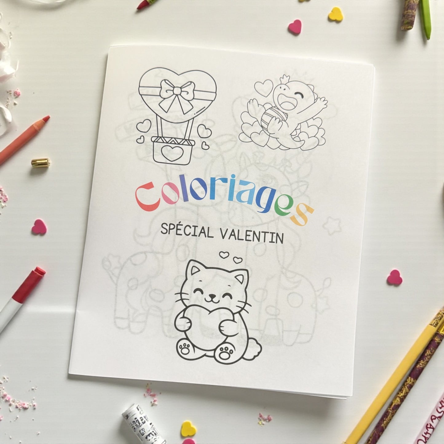 💖Livre de Coloriage Saint-Valentin – Activité Créative pour Enfants et Adultes