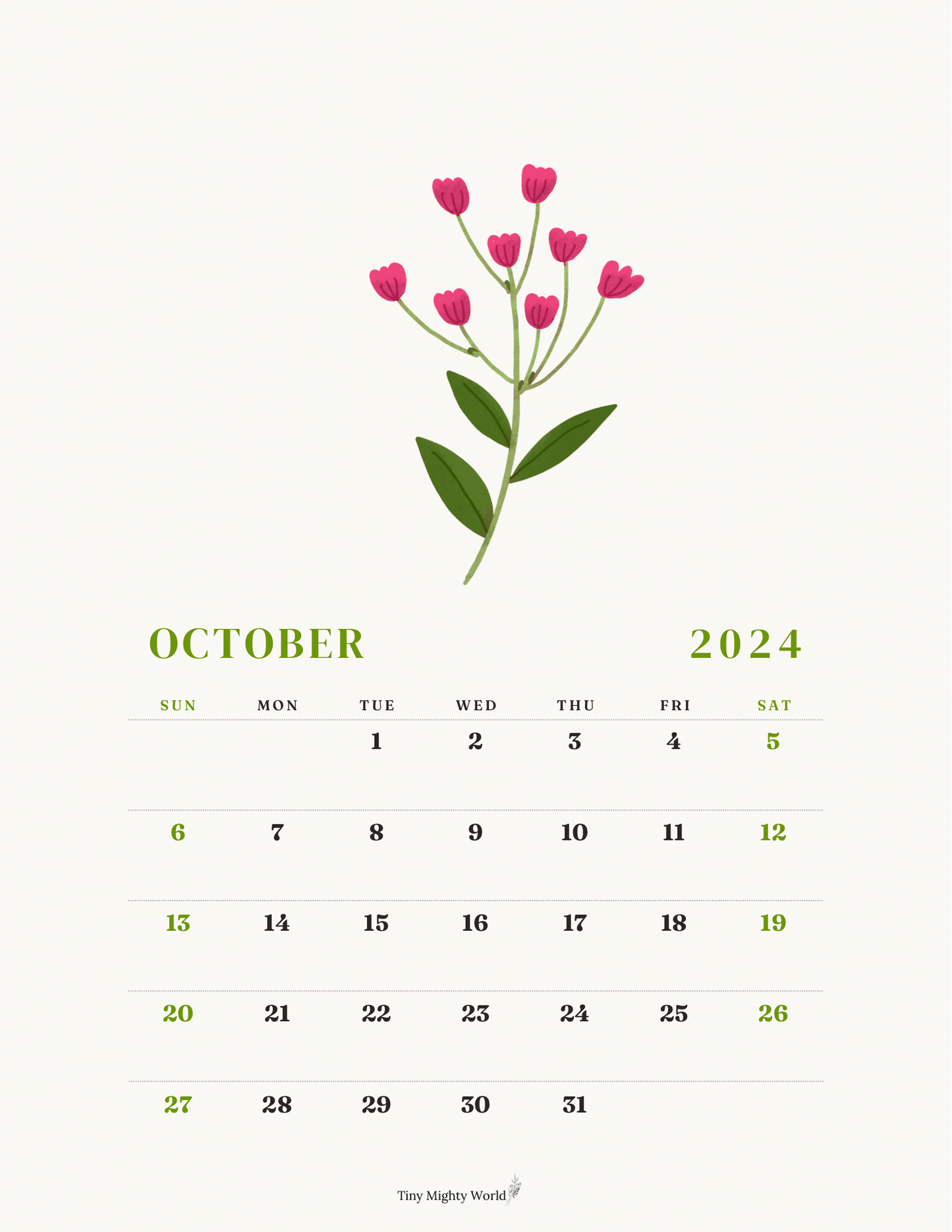 2024 Large Calendar Floral / Color