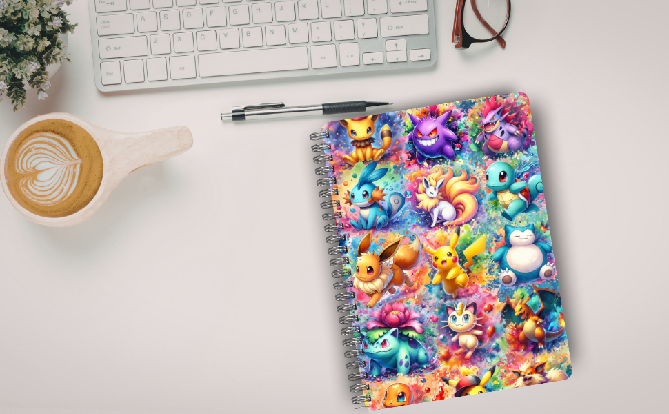Cartoon - Catch Them All  Notebook | 80 Pages Lined Journal for Writing, School & Work - Letter Size (8.5x11 inch)