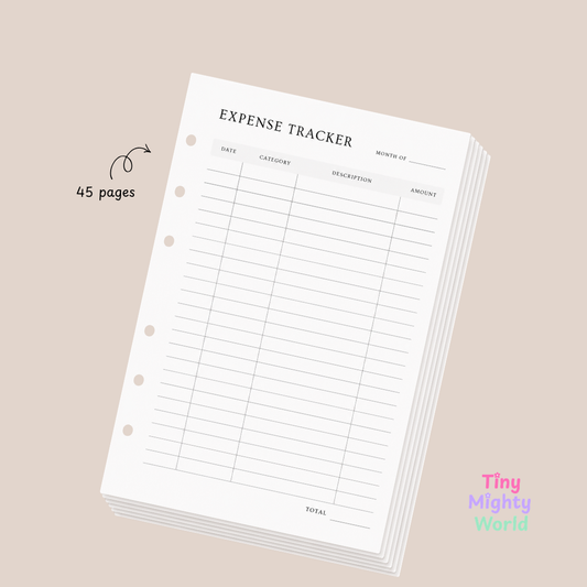 Expense Tracker Inserts | A5 6-Ring Budget Planner Refill