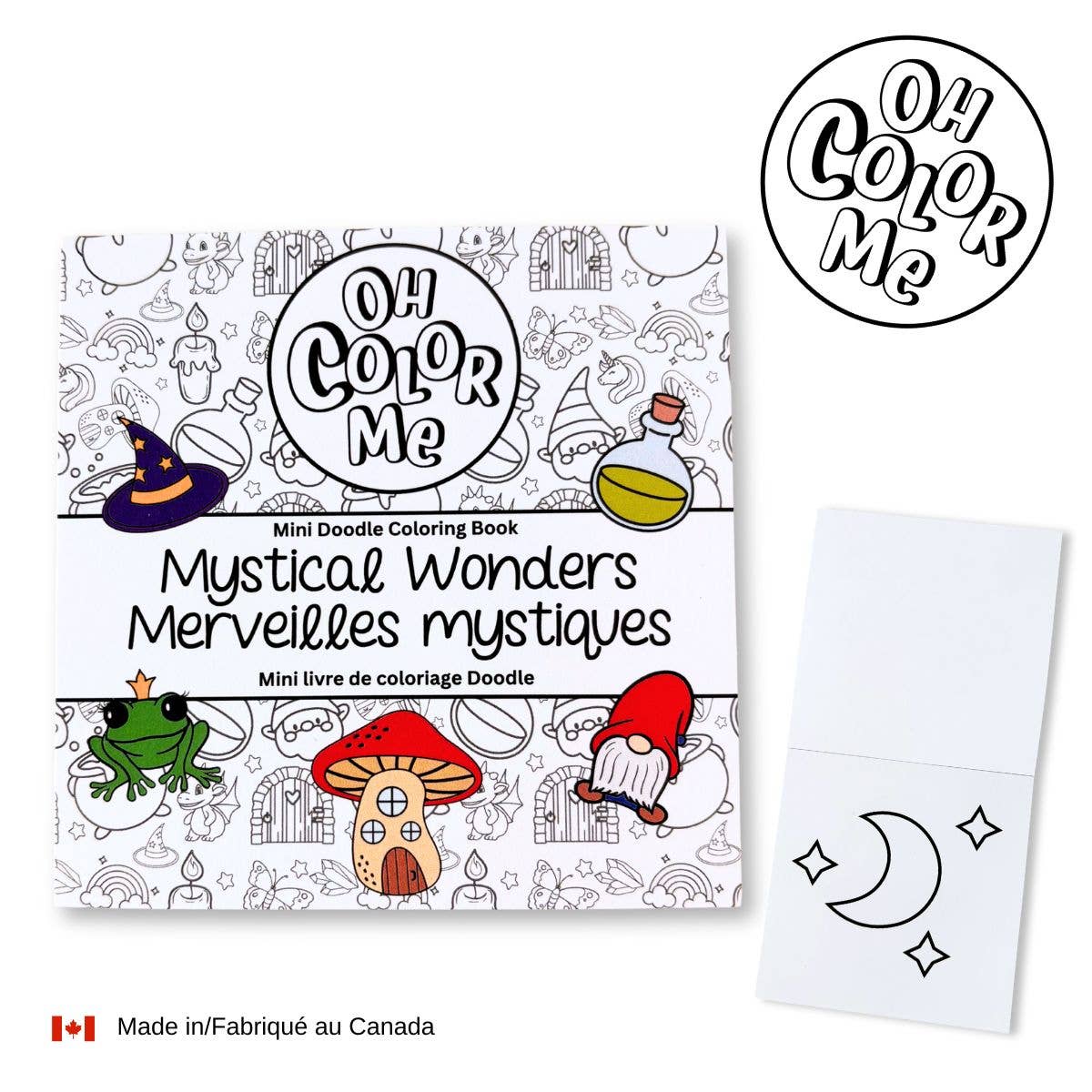 Mini livre de coloriage Merveilles mystiques, 4" x 4", cadeaux pour bas de Noël
