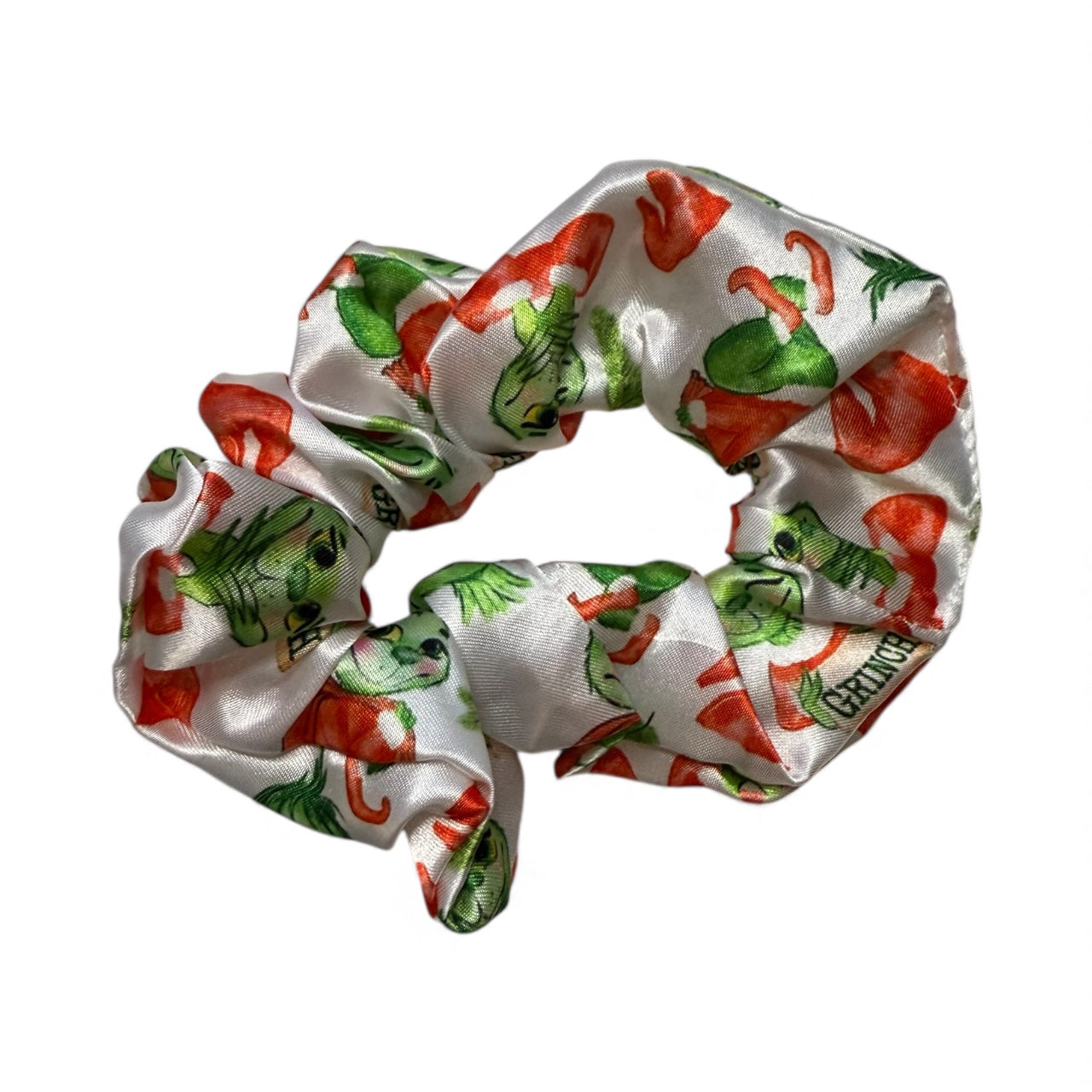Grumpy Christmas Satin Scrunchie – Soft, Shiny & Festive 🎀 - Chouchou