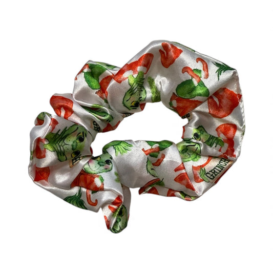 Grumpy Christmas Satin Scrunchie – Soft, Shiny & Festive 🎀 - Chouchou
