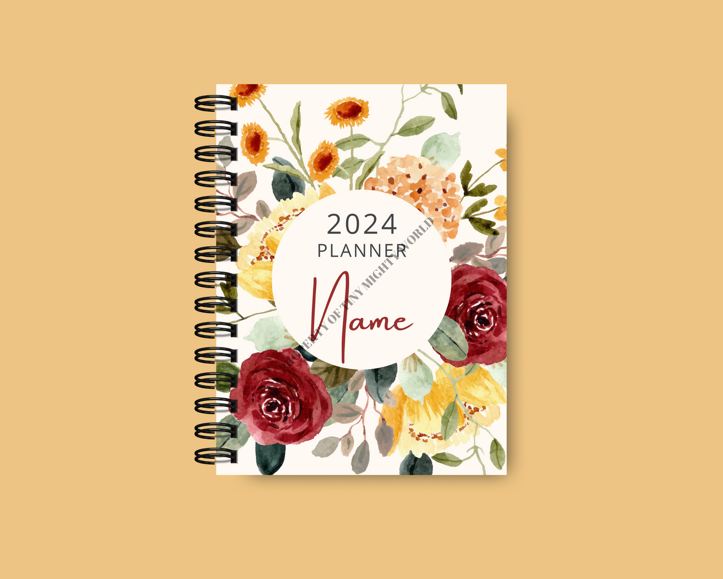 Dated 2024  Flower Agenda - 4 models with custom name