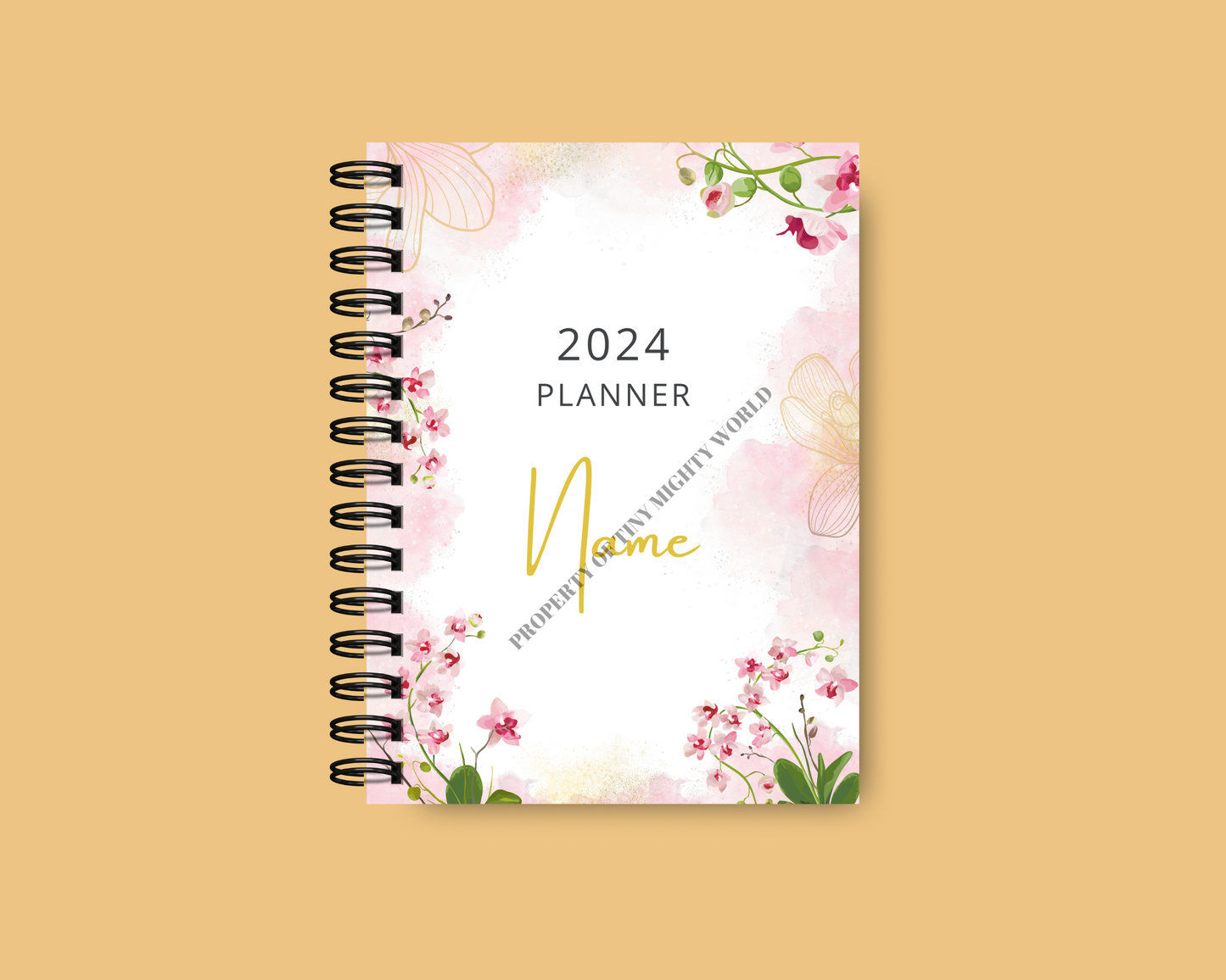 Dated 2024  Flower Agenda - 4 models with custom name