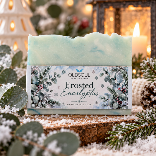 Savon de Noël à l’eucalyptus givré