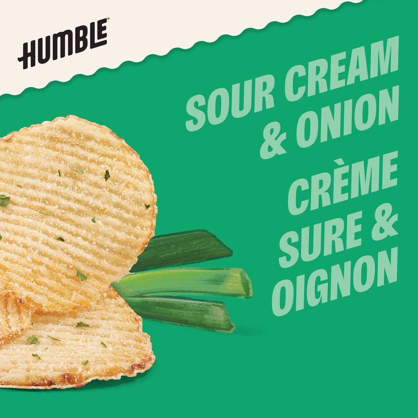 Rumbles Chips de pomme de terre biologiques saveur crème sure et oignon 135g