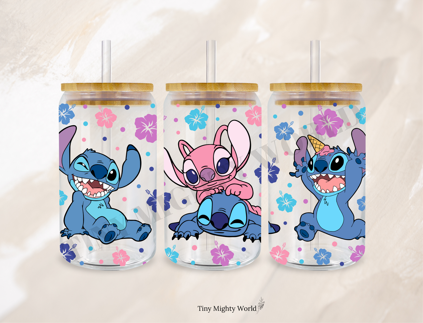 UVDTF TRANSFER CUP WRAP - RTS - Blue & Pink Alien