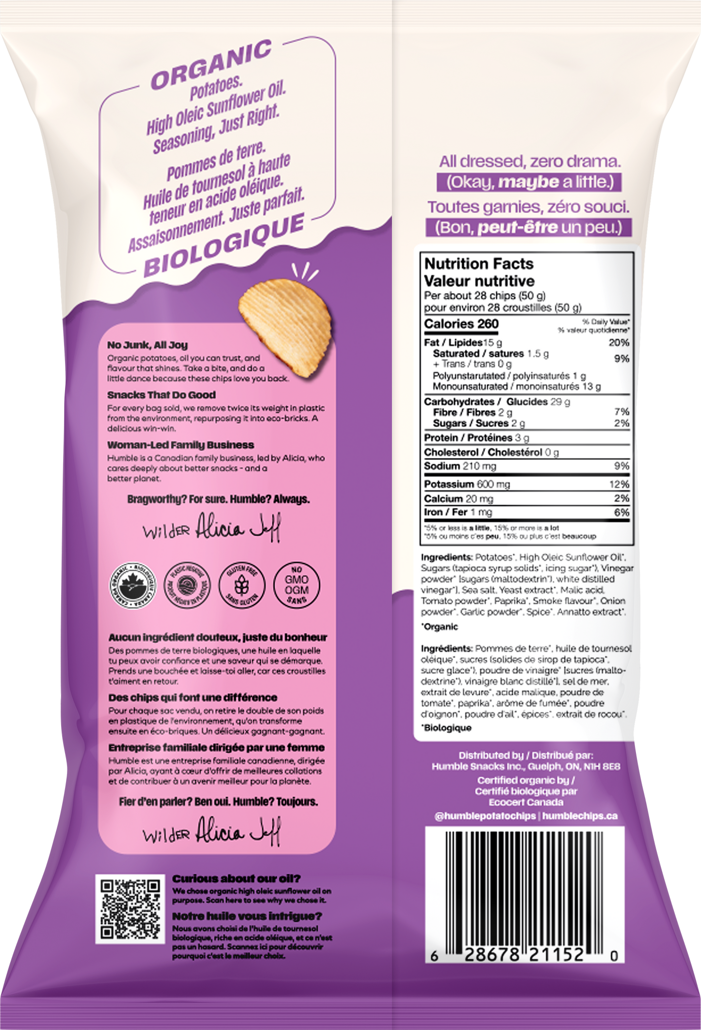 Chips de pommes de terre biologiques Rumbles All Dressed 135 g
