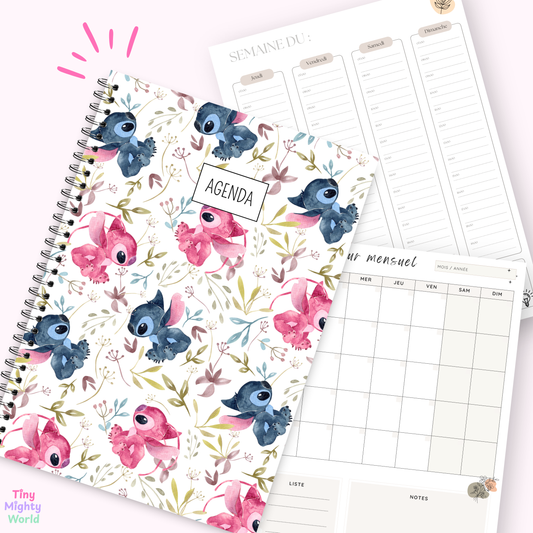 White - Blue &Pink Alien - Agenda / Planner 2026 - Undated