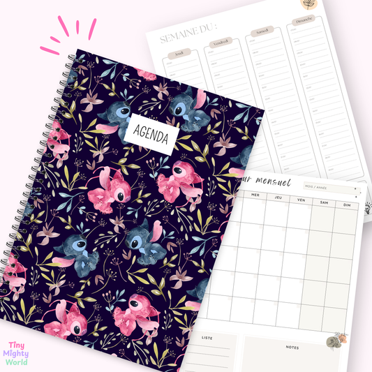 Dark - Blue & Pink Alien - Agenda / Planner 2026 - undated