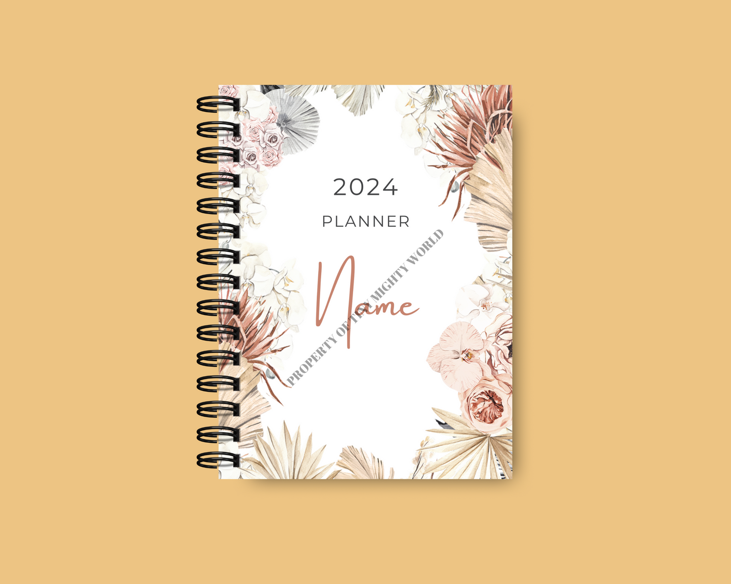 Dated 2024  Flower Agenda - 4 models with custom name