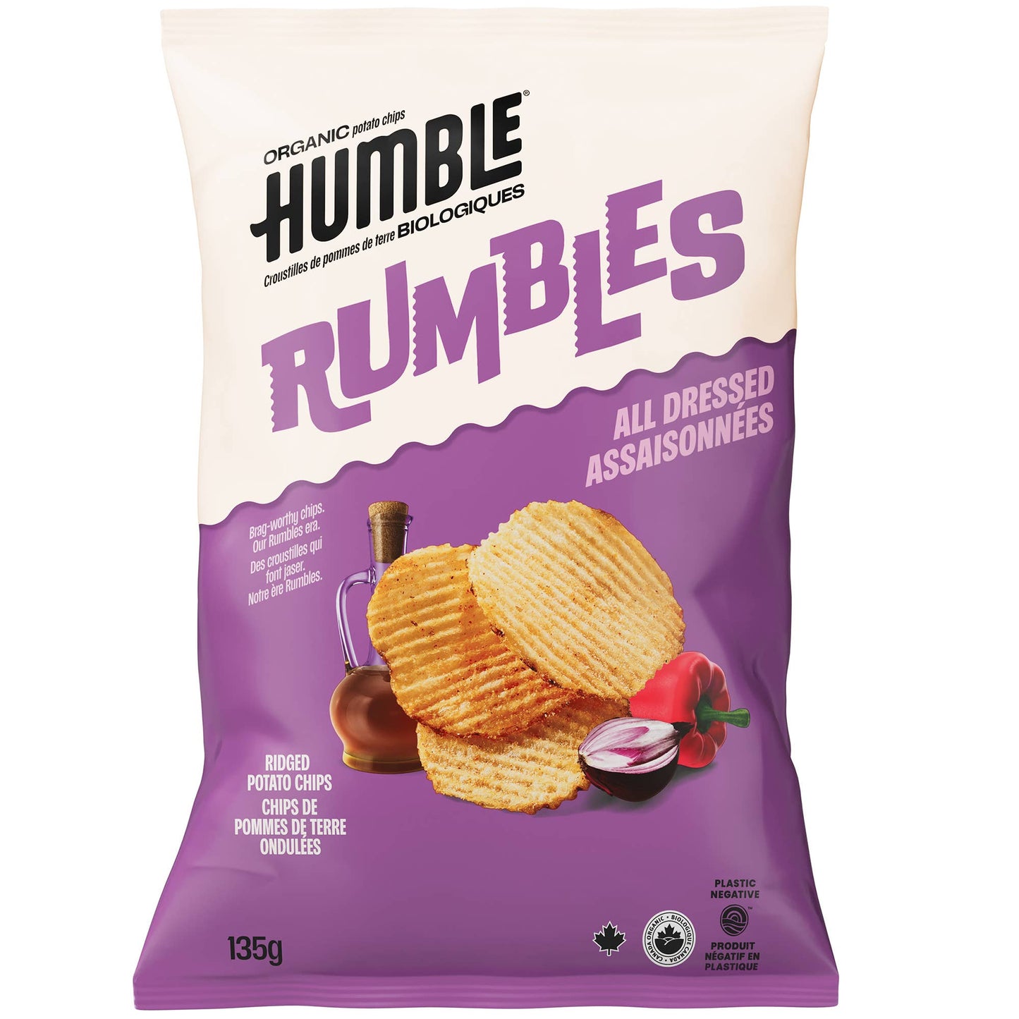 Chips de pommes de terre biologiques Rumbles All Dressed 135 g