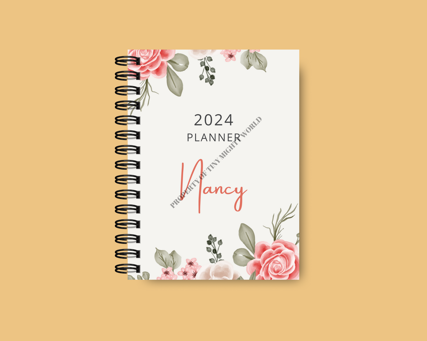 Dated 2024  Flower Agenda - 4 models with custom name