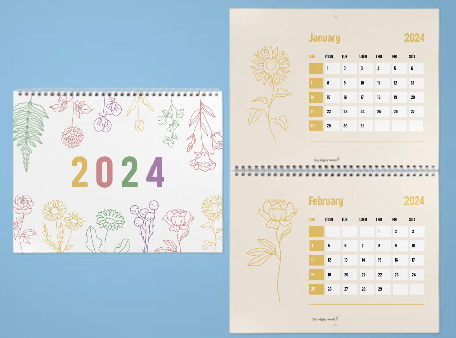 2024 Large Calendar Floral / Color