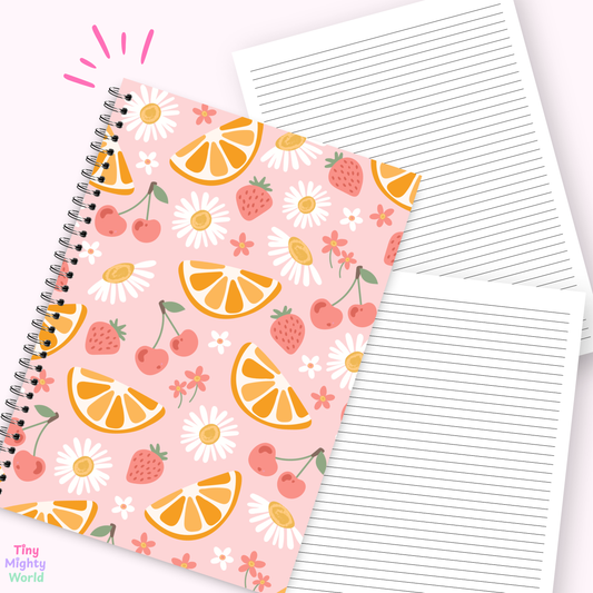 Fruity Fruity - Letter Size Lined Notebook – 80 Pages | Minimal Everyday Writing Journal