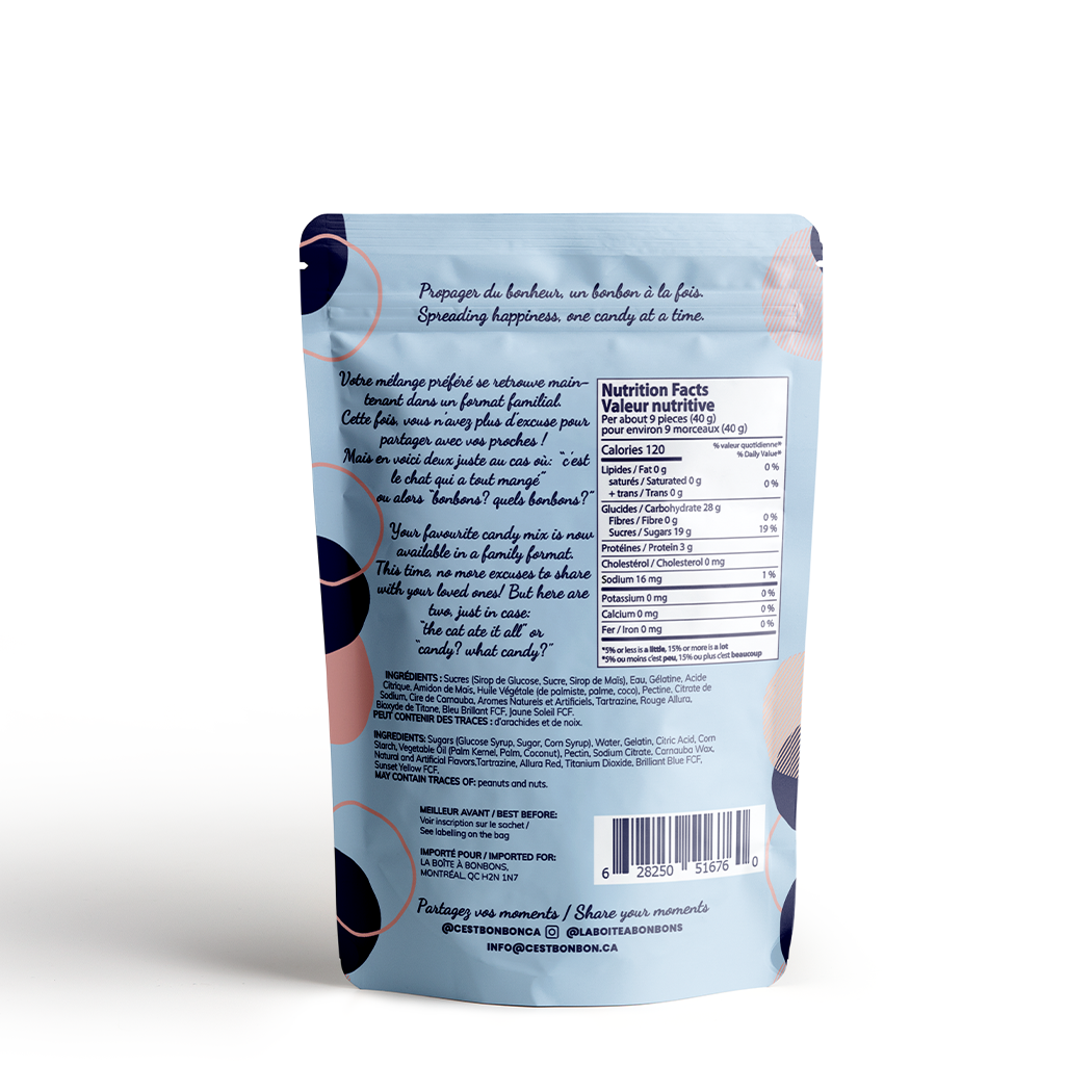 Mélange sucré - 350 g - Format large - Bonbons gélifiés
