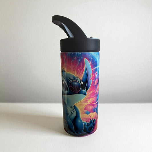 Galaxy Blue Alien - 16 oz Insulated Tumbler with Black Sippy Lid – Hot & Cold Drink Cup