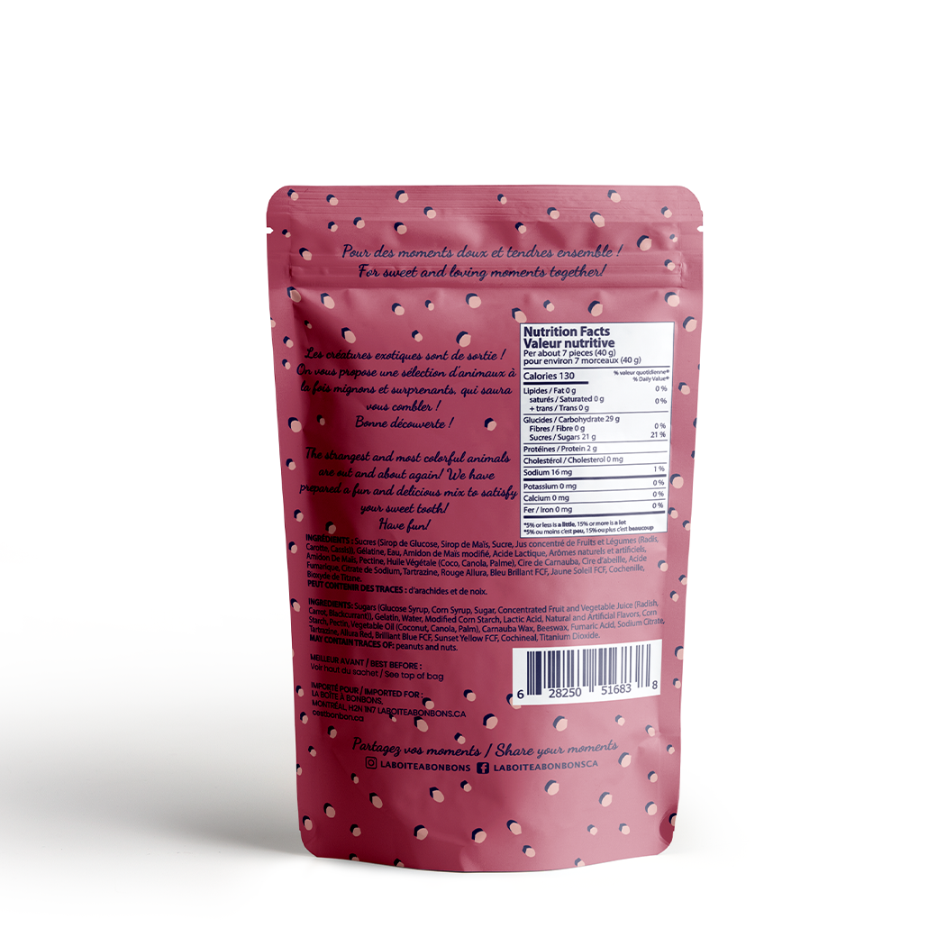 Animaux colorés - Bonbons gélifiés