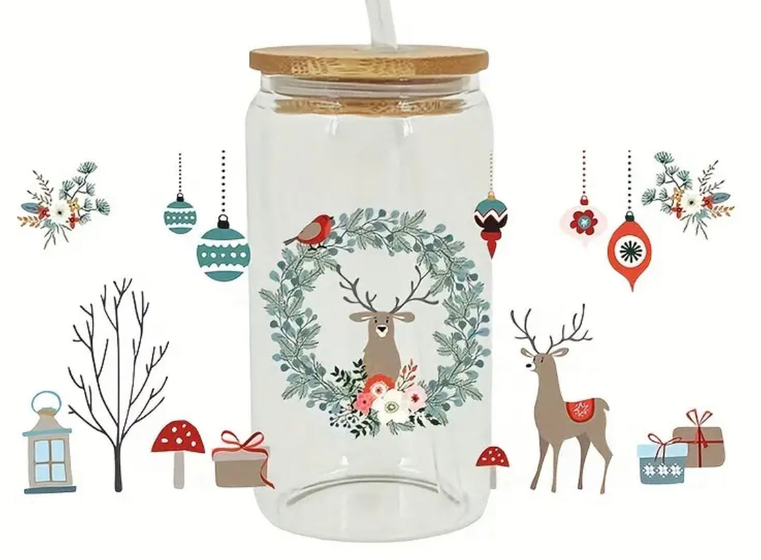 CHRISTMAS EDITION Coffee/Smoothie Glass 16oz