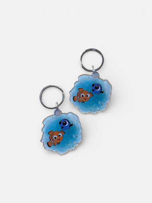 Fish Clown Blue Ocean Acrylic Keychain
