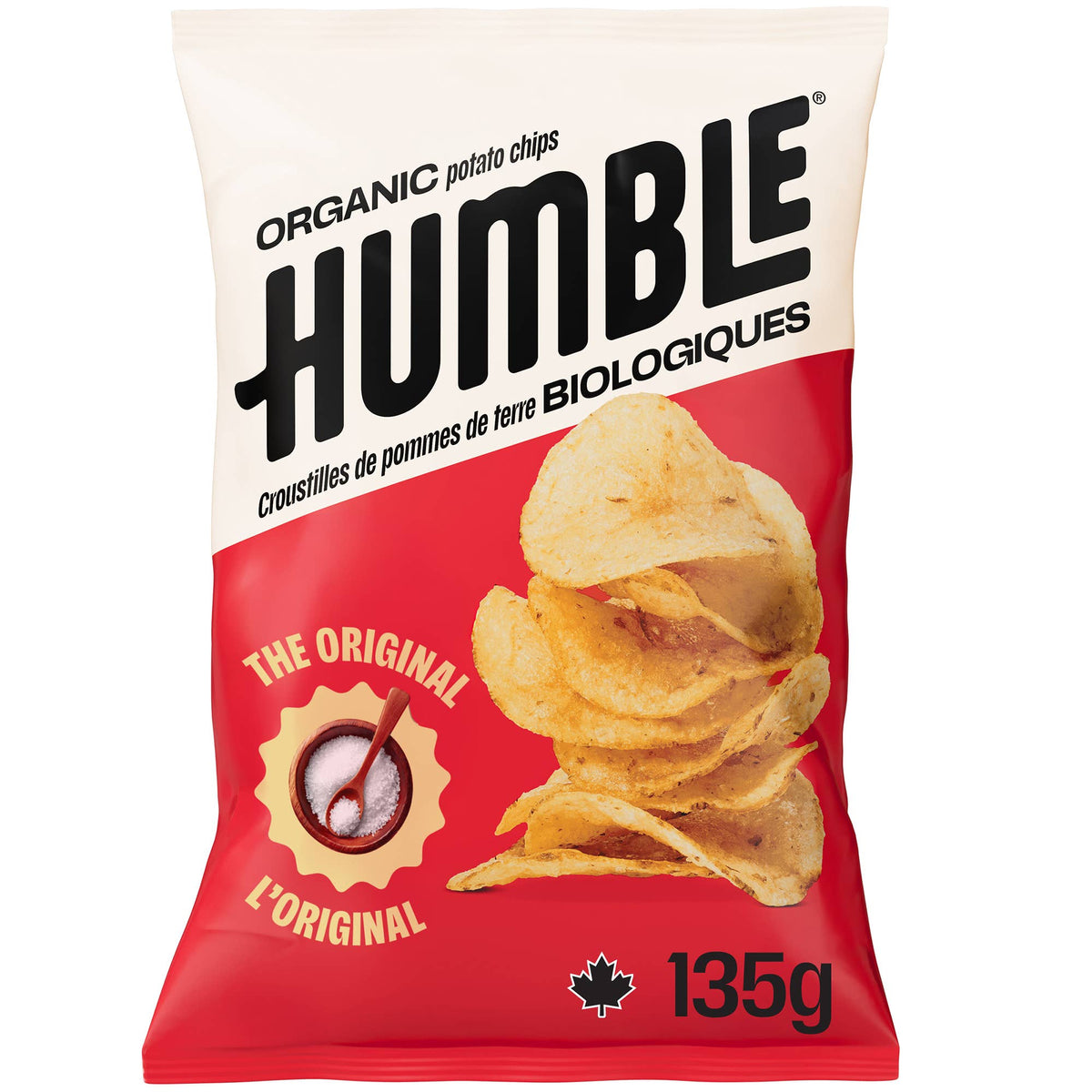 Chips de pomme de terre biologiques originales 135 g