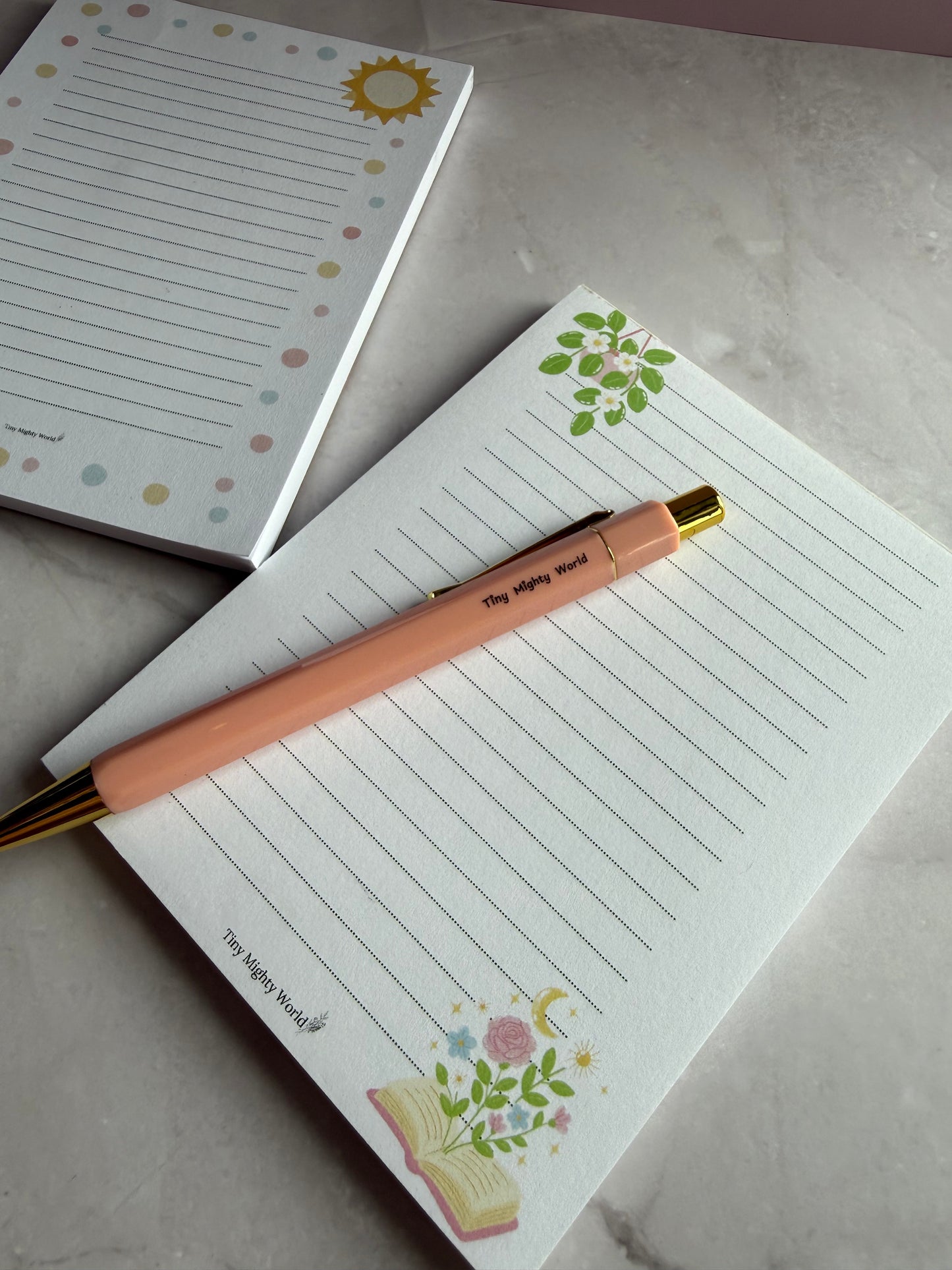 Pastel Ballpoint Pen Set | Black Ink | Gold Accent | Tiny Mighty World