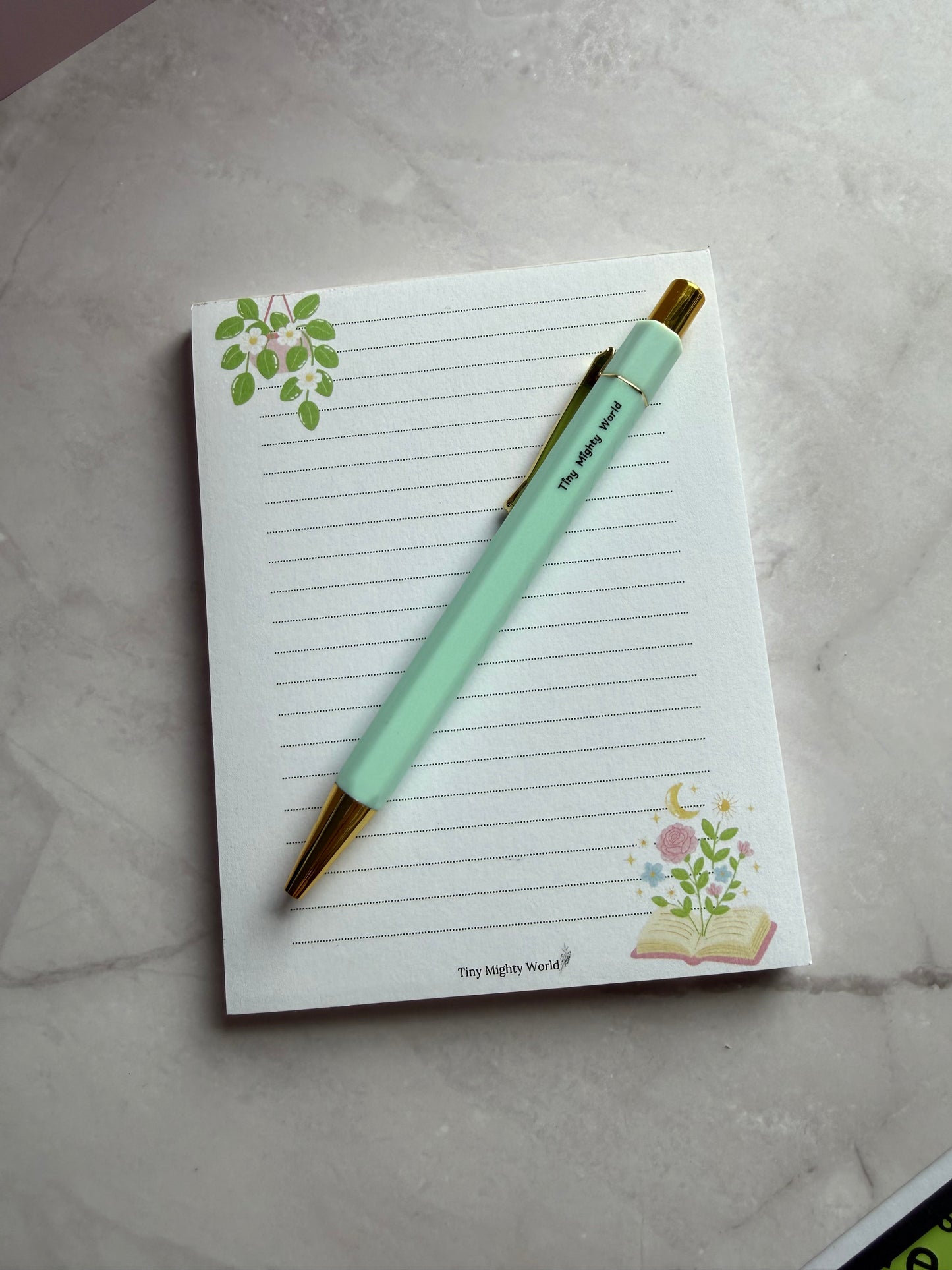 Pastel Ballpoint Pen Set | Black Ink | Gold Accent | Tiny Mighty World