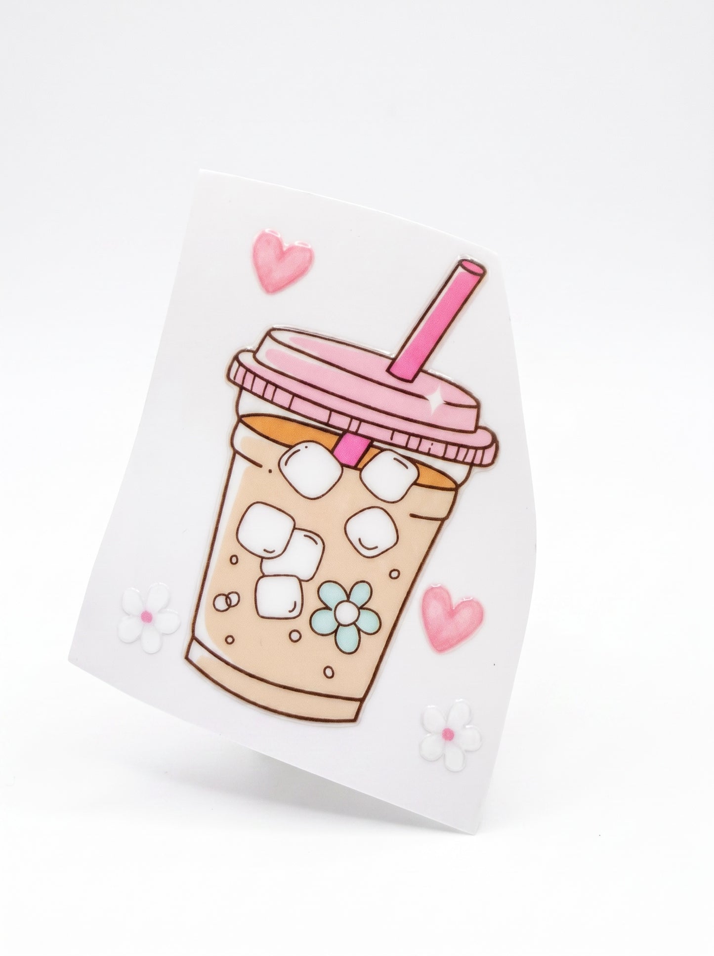 UVDTF Cup Sticker 2 inch - Iced Coffee Flower