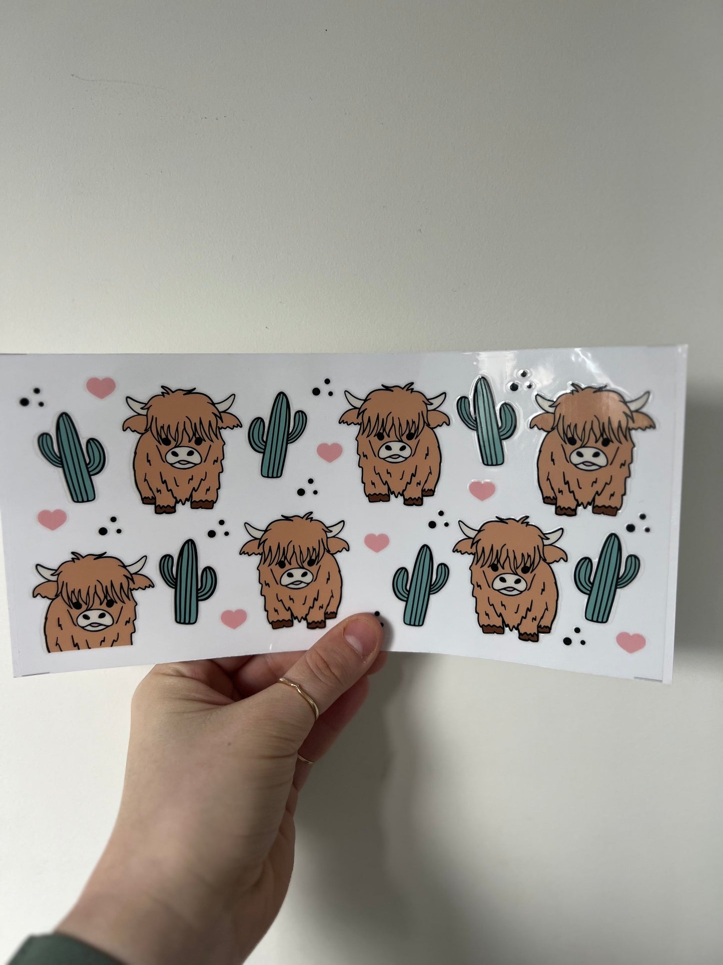 UVDTF TRANSFER CUP WRAP - RTS - HIGHLAND COW