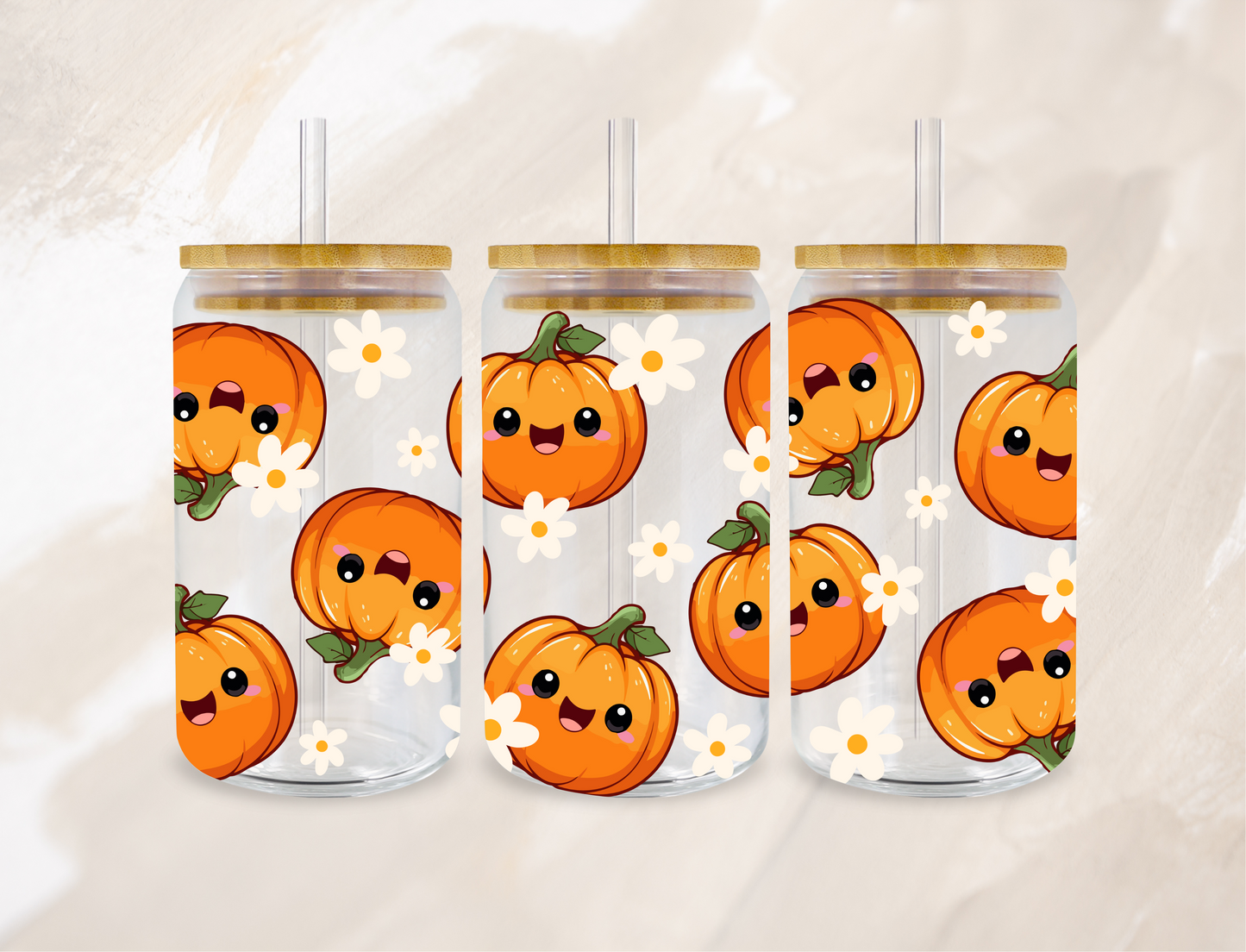 UVDTF TRANSFER CUP WRAP - Happy Pumpkin Cup