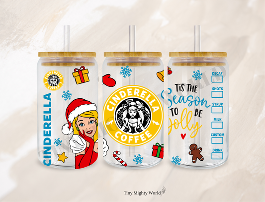 UVDTF TRANSFER CUP WRAP - RTS - Cinderalla Coffee