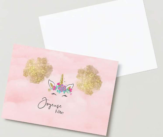 Carte de souhaits Bonne Fête Licorne