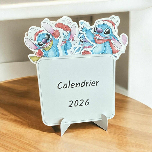2026 Desk Calendar with Monthly Blue Alien Prints – Compact Standing Format